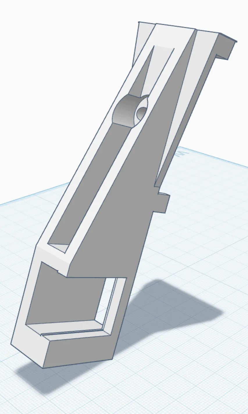 A rendered model of the kitchen drawer support bracket