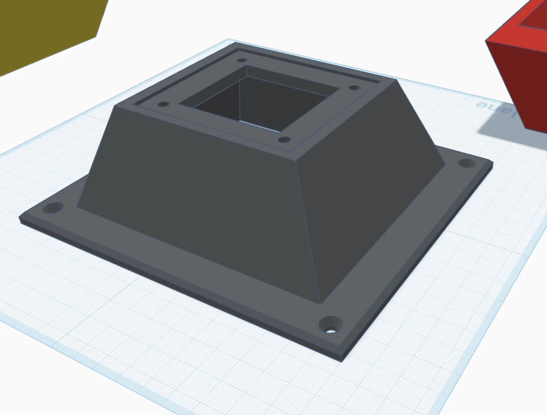 A rendered model of the trailer light switch controller mount