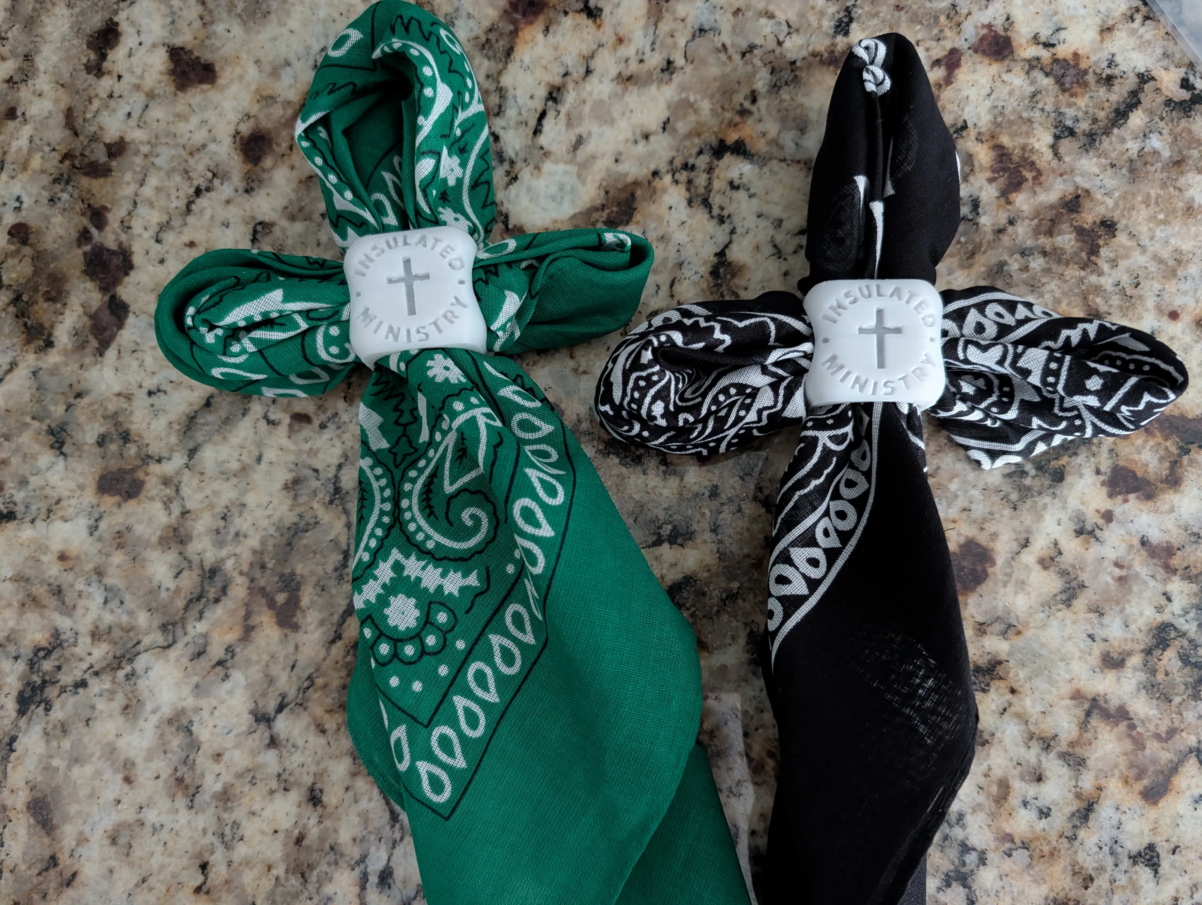 A 3D printed insulated bandana cross