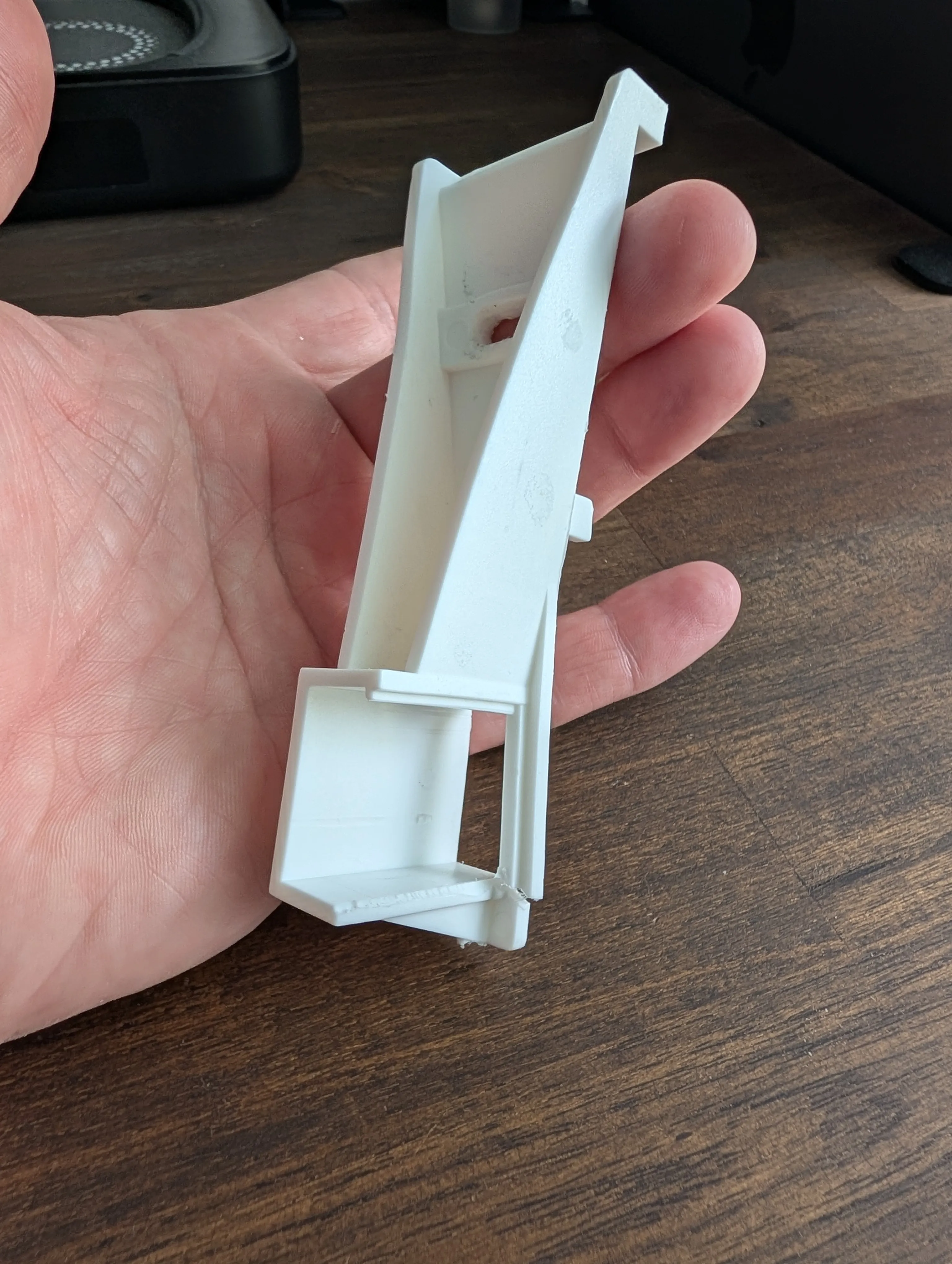 A 3D printed kitchen cabinet drawer pull bracket version 2