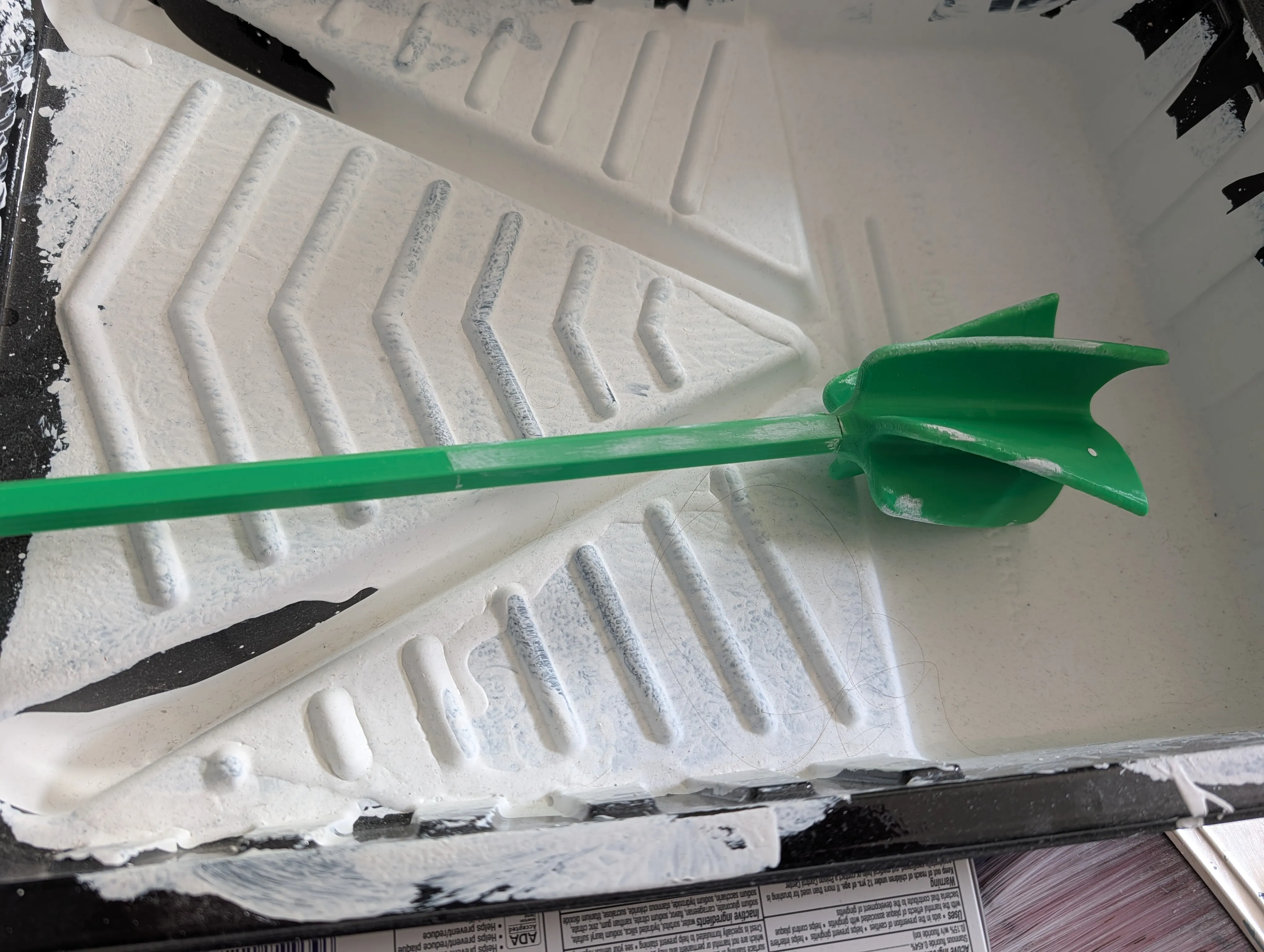 A 3D printed paint stir drill attachment