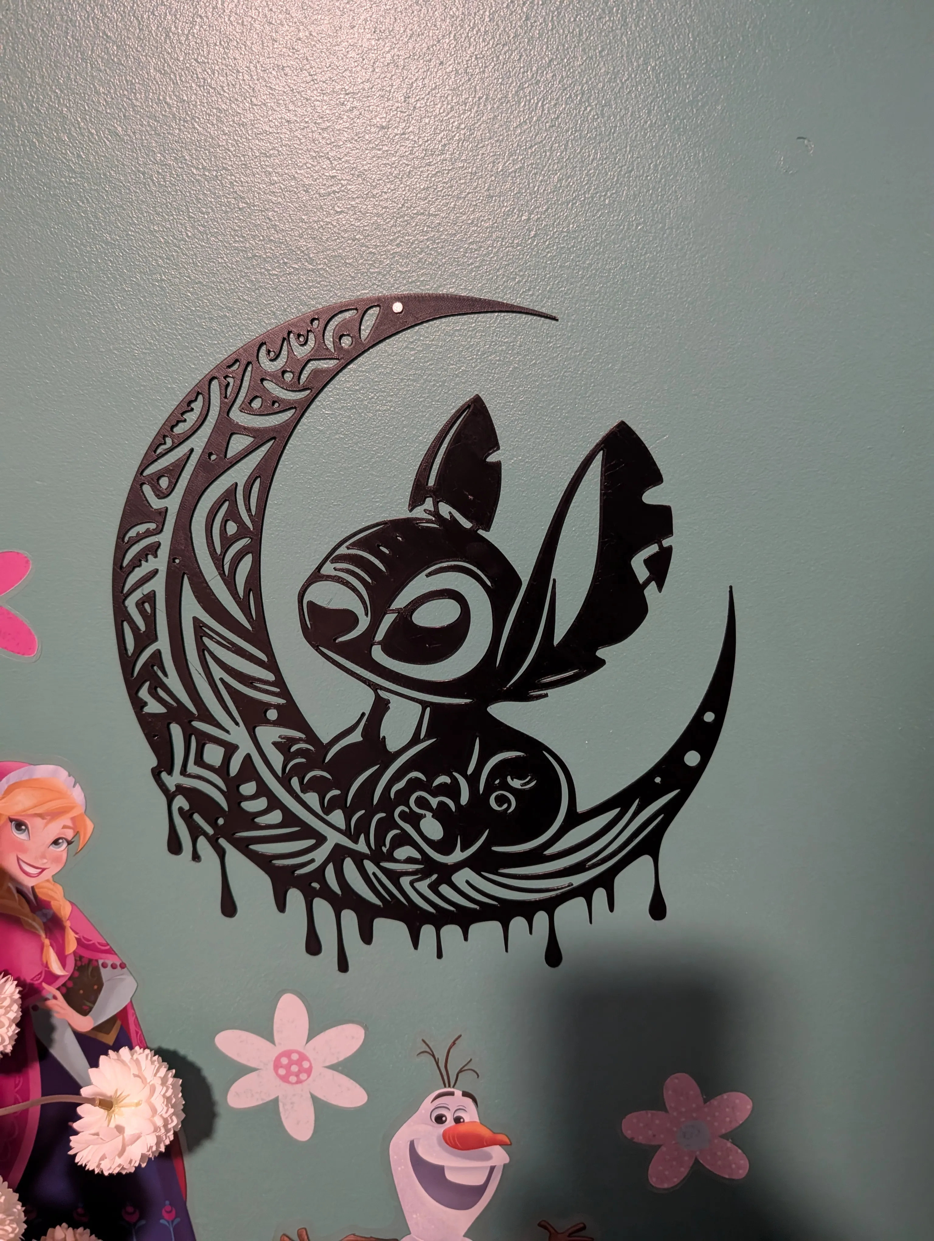 A 3D printed stitch wall art